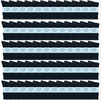 72 Pairs Of Yacht & Smith Wholesale Bulk Womens Crew Socks, Cotton Sport Athletic Socks - Size 9-11 (Black)