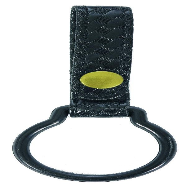 RYNO GEAR Basket Weave Synthetic Leather Ring Flashlight Holder (Gold Snap)