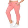 ALWAYS Womens 7/8 Length Ribbed Jogger Sweatpants - Rib Knit Winter Warm Stretch Pants with Pockets Pink XL view 1