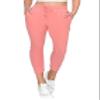 ALWAYS Womens 7/8 Length Ribbed Jogger Sweatpants - Rib Knit Winter Warm Stretch Pants with Pockets Pink XL view 2