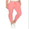 ALWAYS Womens 7/8 Length Ribbed Jogger Sweatpants - Rib Knit Winter Warm Stretch Pants with Pockets Pink XL view 3