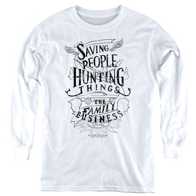 A&E Designs Supernatural Kids Long Sleeve Saving People Hunting Things White, MD