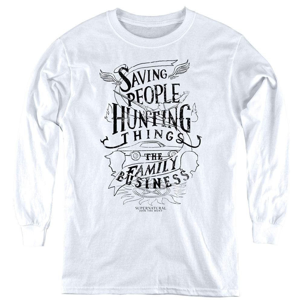 A&E Designs Supernatural Kids Long Sleeve Saving People Hunting Things White, MD