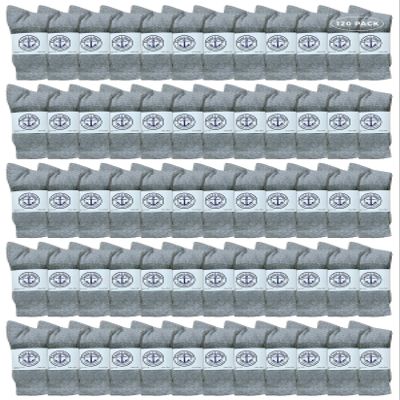 120 Pairs Of Yacht & Smith Wholesale Bulk Womens Crew Socks, Cotton Sport Athletic Socks - Size 9-11 (Gray)