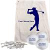 (Blue) Man Personalized Golf Towel Set Includes One 16" x 26" Golf Towel - 3 Golf Balls - 15 Golf Tees. (Blue) Men view 1