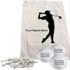 GBM Golf Ball Manufacturers Personalized 16" x 26" Golf Towel - 3 Personalized Golf Balls - 15 Golf Tees. Black Cotton Beach Towel - Great Gift for Golfers view 1