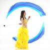 2Pcs Silk Veil + 2Pcs Poi Chain Ball Women Belly Dance Poi Streamer Throw Ball Stage Props (Gradual Blue) view 2