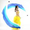 2Pcs Silk Veil + 2Pcs Poi Chain Ball Women Belly Dance Poi Streamer Throw Ball Stage Props (Gradual Blue) view 3