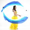 2Pcs Silk Veil + 2Pcs Poi Chain Ball Women Belly Dance Poi Streamer Throw Ball Stage Props (Gradual Blue) view 4