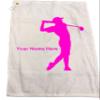 (Pink) Man Personalized Golf Towel Set - Includes One Personalized 16" x 26" Golf Towel - 3 Personalized Golf Balls - 15 Golf Tees. (Pink)  Comes in Christmas Ribbon Packaging! view 2