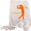 Orange Man Personalized Golf Towel Set  Includes One Personalized 16" x 26" Golf Towel - 3 Personalized Golf Balls - 15 Golf Tees. (Orange) Comes in Christmas Ribbon Packaging! view 2