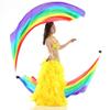2Pcs Silk Veil + 2Pcs Poi Chain Ball Women Belly Dance Poi Streamer Throw Ball Stage Props(Rainbow) view 1