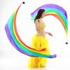 2Pcs Silk Veil + 2Pcs Poi Chain Ball Women Belly Dance Poi Streamer Throw Ball Stage Props(Rainbow) view 2