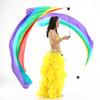 2Pcs Silk Veil + 2Pcs Poi Chain Ball Women Belly Dance Poi Streamer Throw Ball Stage Props(Rainbow) view 3
