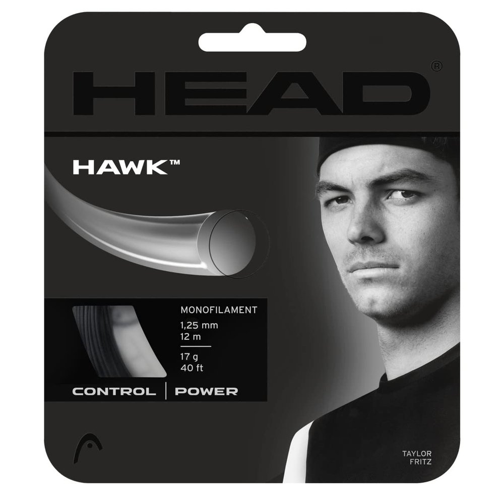 Head Unisex Adult's Hawk Set Tennis String, Black, 17