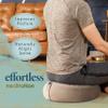 Florensi Yoga Meditation Cushion - Large, Sage Green, Velvet, Firm Buckwheat Hull Support for Floor Seating, Ergonomic Round Meditation Pillow for Sitting, Portable Handle for Flexible Seating view 3