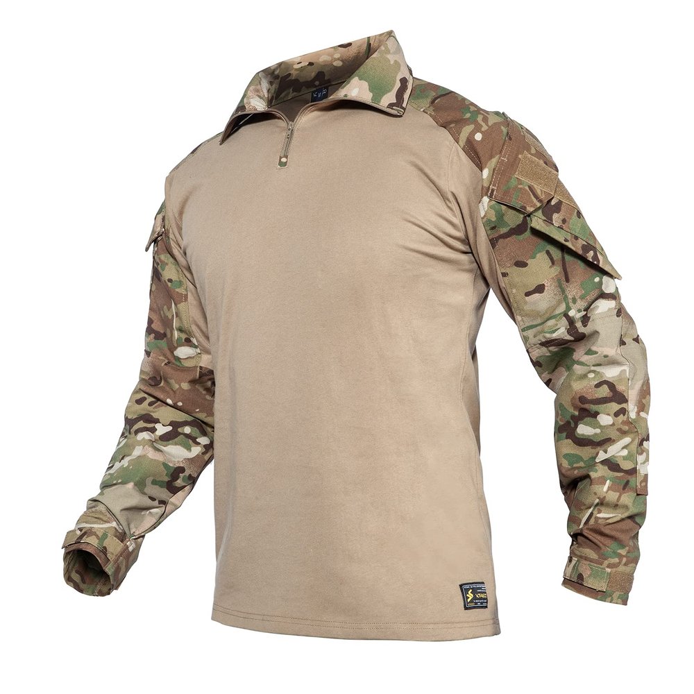 G3 Camouflage Shirt with Elbow Pads for Men Tactical Hunting Uniform Paintball Gear
