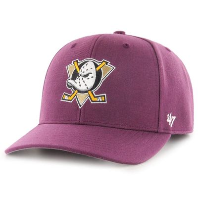 '47 Forty Seven Brand Anaheim Ducks Cold Zone Plum NHL MVP DP Curved Visor Snapback Cap