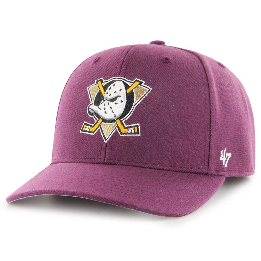 '47 Forty Seven Brand Anaheim Ducks Cold Zone Plum NHL MVP DP Curved Visor Snapback Cap