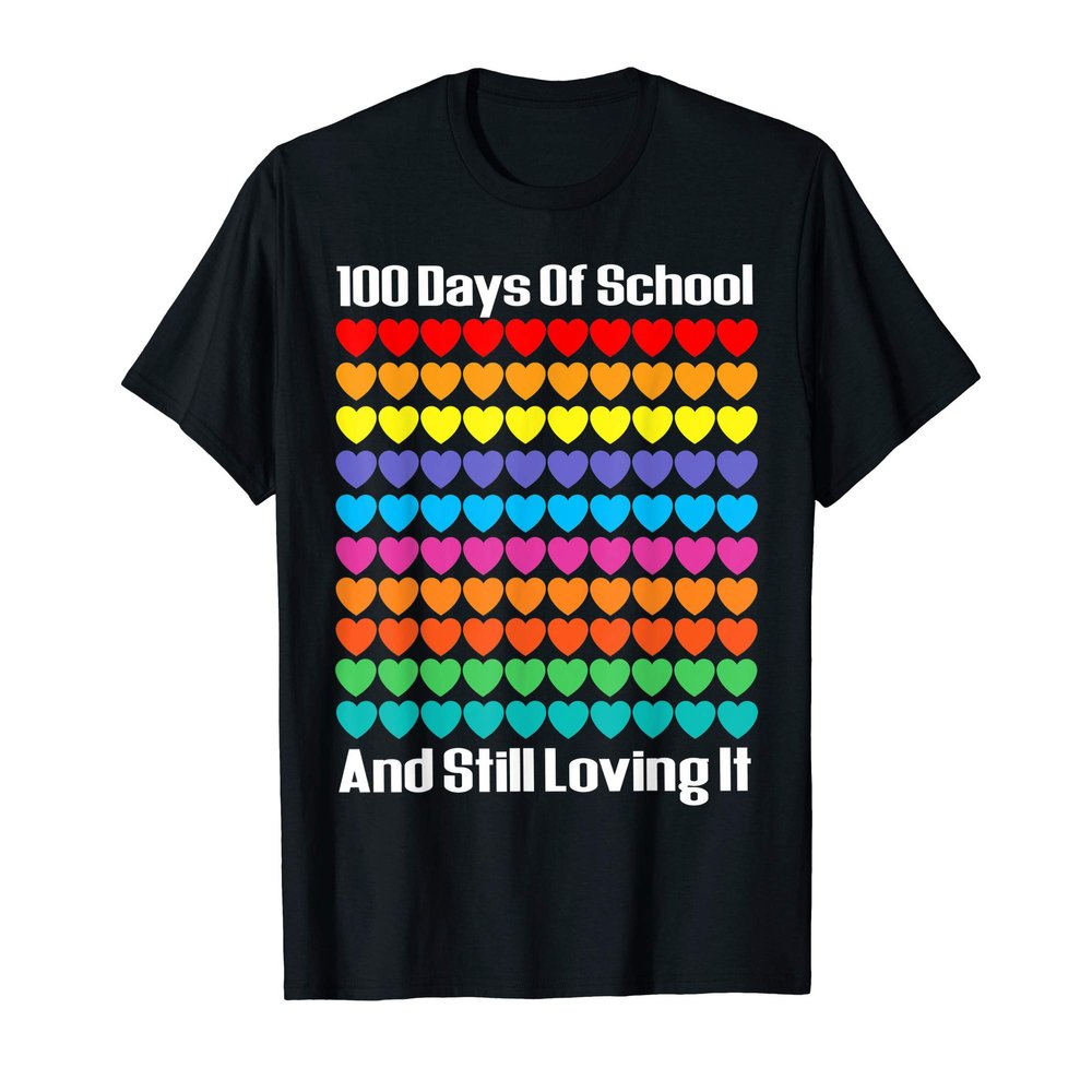 100 days of school shirt hearts T-Shirt