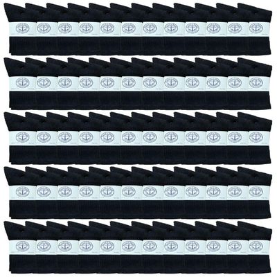60 Pairs Of Yacht & Smith Wholesale Kids Crew Socks, Childrens Cotton Casual Crew Socks Size 6-8 (Black)