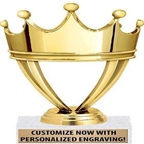 Golden Crown Trophies, 6" Gold Crown First Place Recognition Trophy, 10 Pack Prime