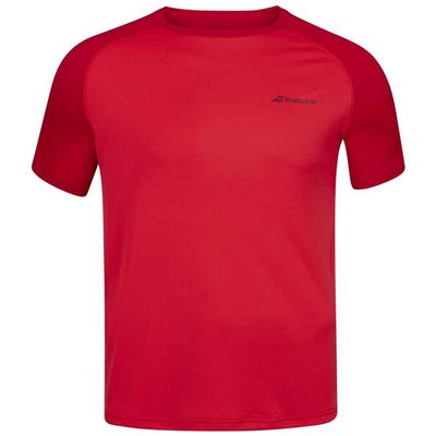 Babolat Boy's Play Crew Neck Tennis Tee, Tomato Red (US Youth Size 12-14)