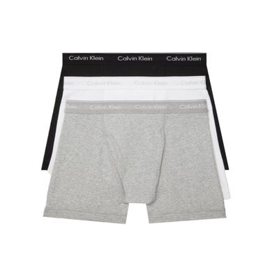 Calvin Klein Men's Cotton Classics 3-pack Boxer Brief, Black, Grey Heather, White, X-Large