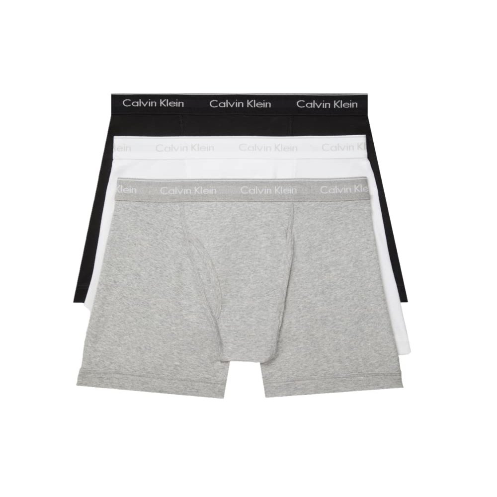 Calvin Klein Men's Cotton Classics 3-pack Boxer Brief, Black, Grey Heather, White, X-Large