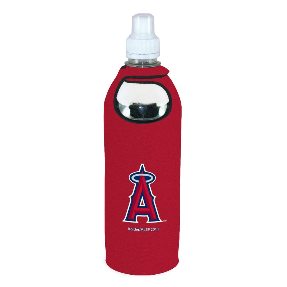 Angels 1/2 Liter Water Bottle Neoprene Beverage Insulator Holder Cooler with Clip Baseball