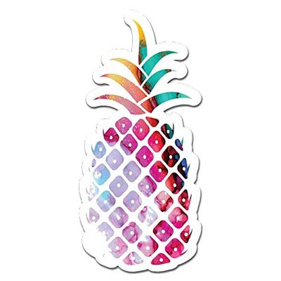 MightySkins Pineapple Color Peel and Stick Art Removable Cute Stylish Funny Cartoon Dorm Room Decor Vinyl Wall Decals Sticker, 12" On Its Longest Side