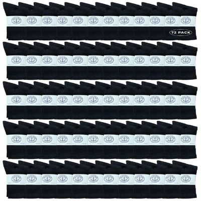 72 Pairs Of Yacht & Smith Wholesale Kids Crew Socks, Childrens Cotton Casual Crew Socks Size 6-8 (Black)