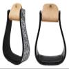 Challenger 5" Wide Western Black Engraved Aluminum Horse Stirrups 51177 view 1