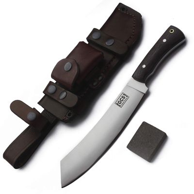GCS Handmade G10 Handle D2 Tool Steel Tactical Hunting Knife with leather sheath Full tang blade designed for Hunting & EDC GCS 251