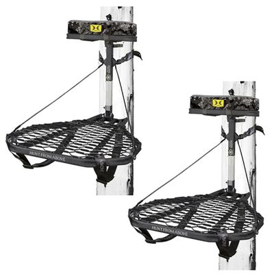 Hawk Combat Durable Steel Hunting Treestand and Full Body Safety Harness with Steel Material Construction and Memory Foam (2 Pack)