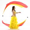 2Pcs Poi Chain Ball Women Belly Dance Poi Streamer Throw Ball Stage Prpos (Yellow Orang Red) view 1