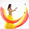 2Pcs Poi Chain Ball Women Belly Dance Poi Streamer Throw Ball Stage Prpos (Yellow Orang Red) view 2