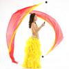 2Pcs Poi Chain Ball Women Belly Dance Poi Streamer Throw Ball Stage Prpos (Yellow Orang Red) view 3