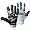 Battle Sports Finally Rich Black Wide Receiver Football Gloves, Ultra Stick Adult & Youth Gloves - Adult Large, Black/White view 2