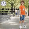 24 Pairs Of Yacht & Smith Wholesale Kids Crew Socks, Childrens Cotton Casual Crew Socks Size 4-6 (Gray) view 3