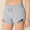 Amazon Essentials Women's Regular-Fit Athletic Ruched Waistband Woven Running Shorts with Zip Pocket, Medium Grey Heather, Small view 4