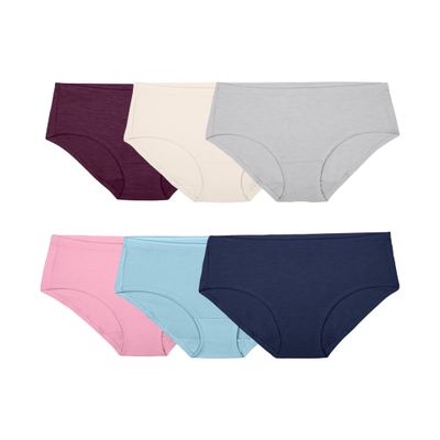 Fruit of the Loom Women's Beyondsoft Underwear (Regular & Plus Size), Low Rise Brief-Modal-6 Pack Assorted Colors, 5