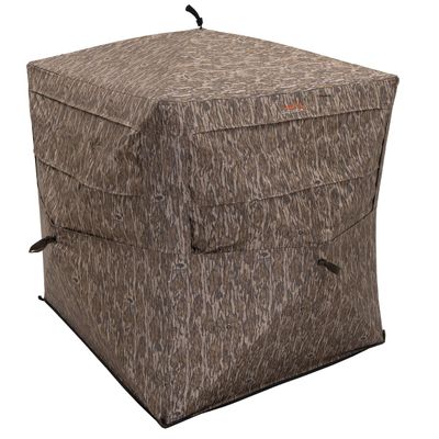 ALPS OutdoorZ Deception Pop Up Hunting Blind Featuring Unique Small Footprint Four Hub Design, Wide Windows with Silent Open, Extra Large Easy Access Door, Mossy Oak Bottomland