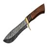 SANZ Damascus Hunting Knife 11 Inch - Bolo Blade Camping Knifes with Wood Handle, Firestorm Pattern Full Tang Blade & Sheath - Pocket Knife for Hunting & Outdoor uses view 2