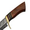 SANZ Damascus Hunting Knife 11 Inch - Bolo Blade Camping Knifes with Wood Handle, Firestorm Pattern Full Tang Blade & Sheath - Pocket Knife for Hunting & Outdoor uses view 3