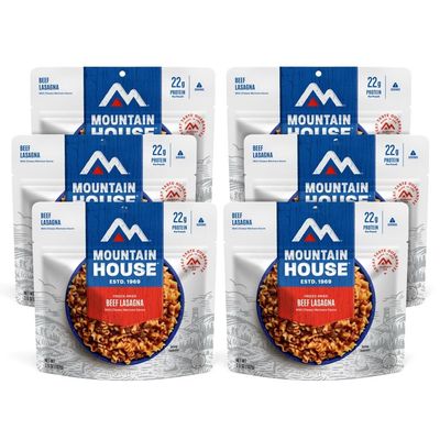 Mountain House Beef Lasagna Freeze-Dried Food for Camping, 12 Servings, 30-Year Shelf-Life