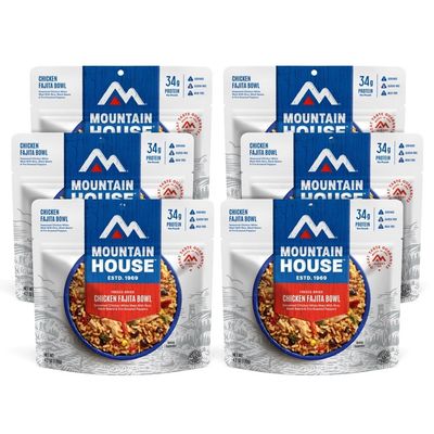 Mountain House Chicken Fajita Bowl Freeze Dried Backpacking & Camping Food 6-Pack Gluten-Free