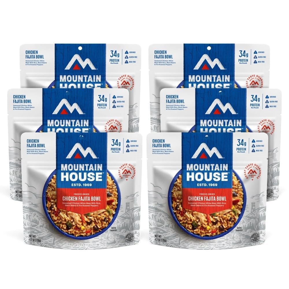 Mountain House Chicken Fajita Bowl Freeze Dried Backpacking & Camping Food 6-Pack Gluten-Free