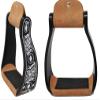 Challenger Engraved Black Western Horse Saddle Aluminum Stirrups Tack 51181 view 1