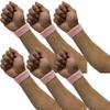 COUVER Adult/Youth 1 inch Solid/Plain Cotton Affordable Terry Cloth Wristband(6 Pair) Light Pink view 1